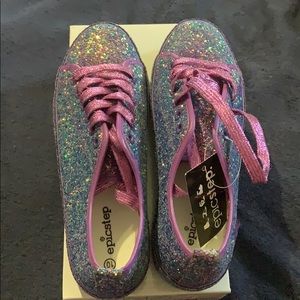 NWT Epicstep purple glittery shoes